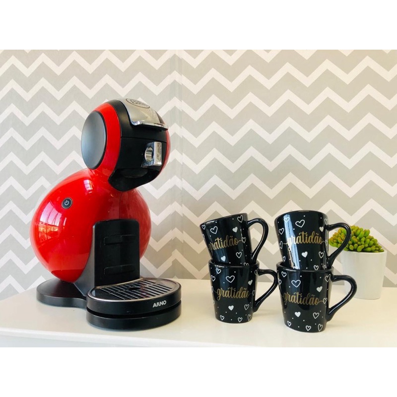 Jogo Kit 4 Xícaras/ Canecas Porcelana Pre...