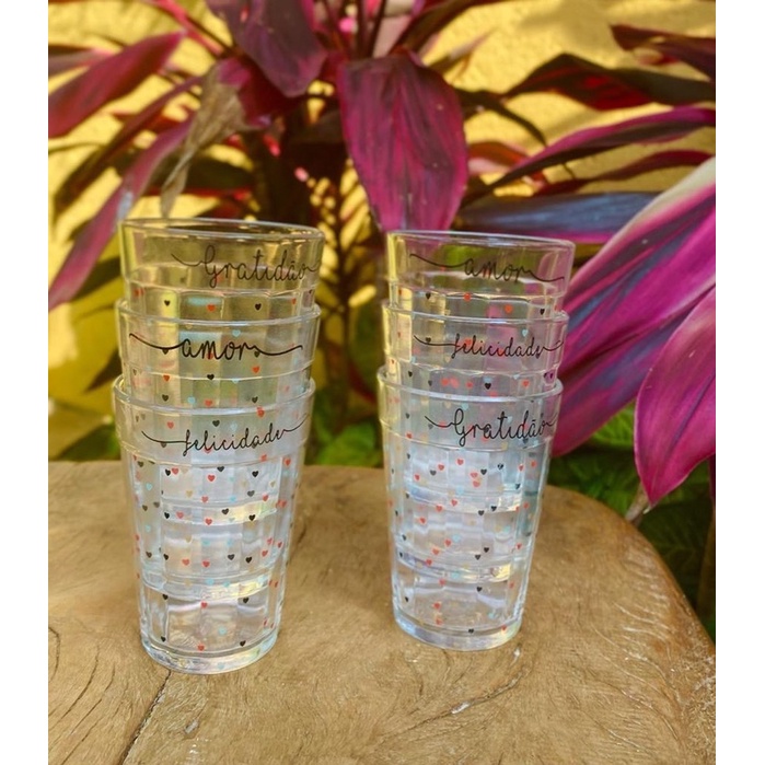 6 Copos Americano 190 ml Decorado kit Cop...