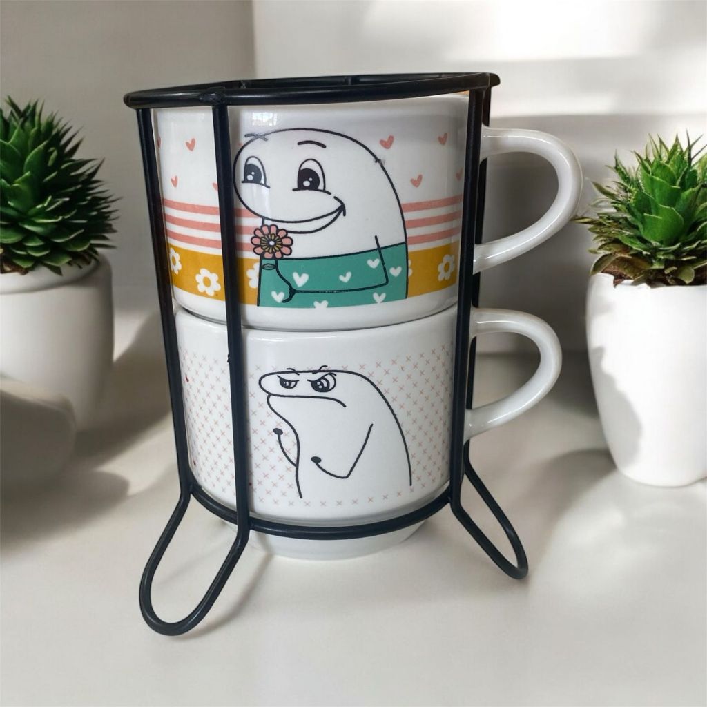 Kit Xícara com 2 Empilhável 200ml Branca ...