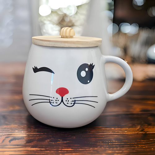 Caneca 3d Gato Porcelana Pote Multiuso Co...