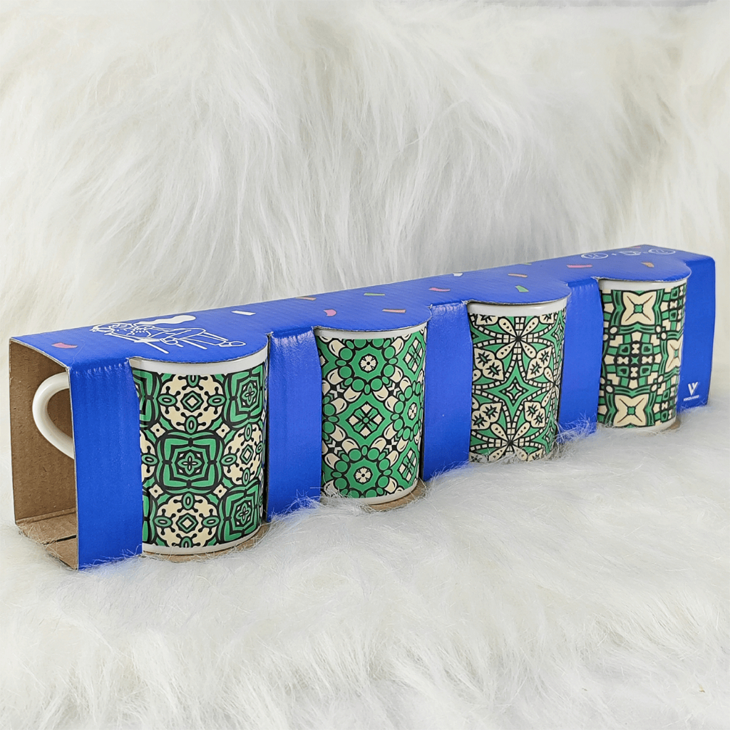 Kit 4 Xícaras/Canecas de Porcelana Ladril...