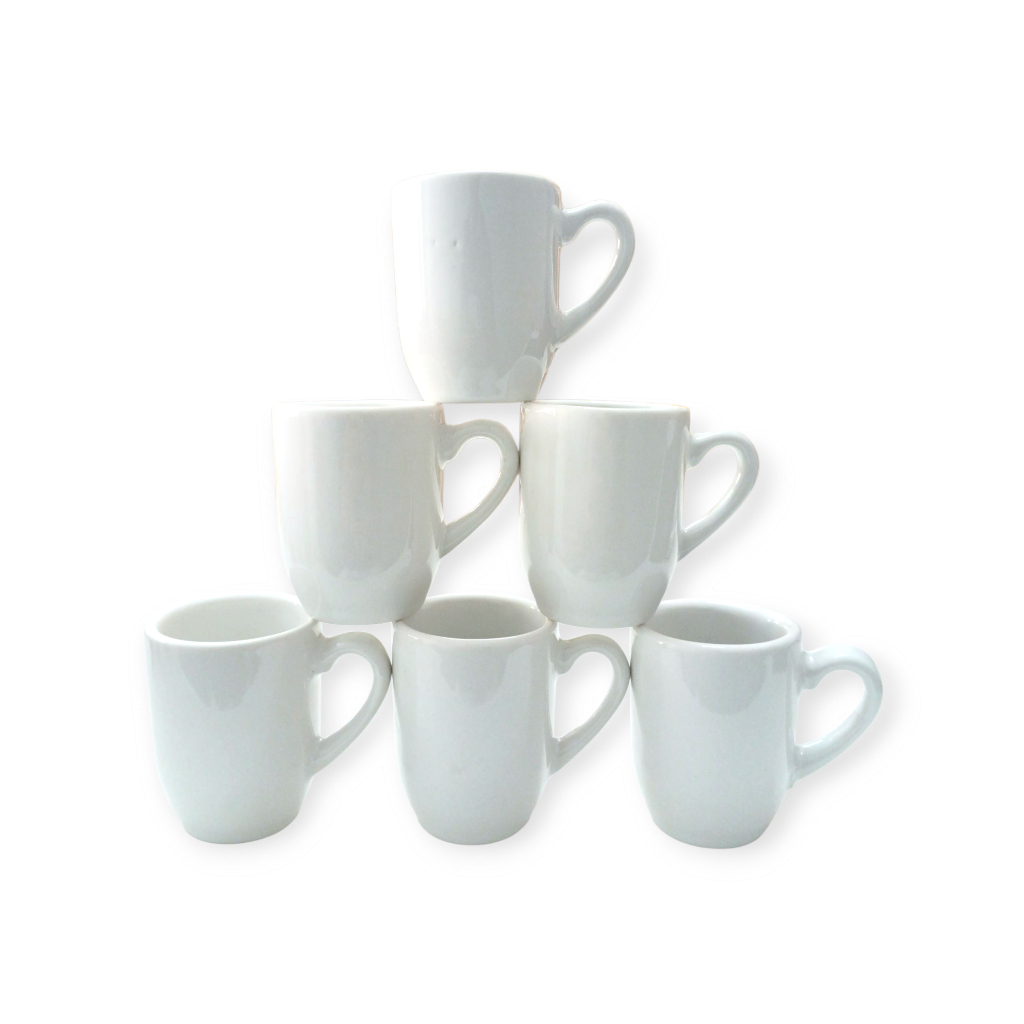 Kit 6 Xícara de Porcelana Branca 80ml Caf...