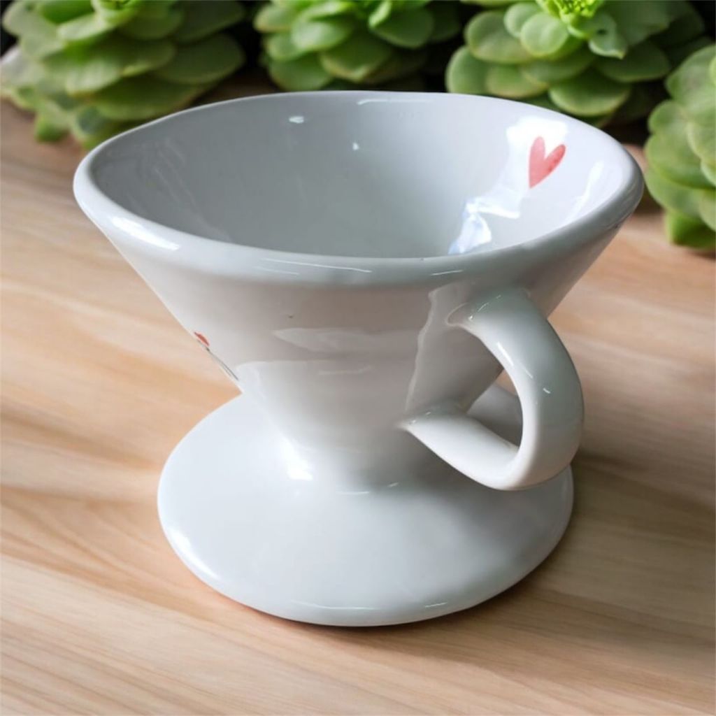 Filtro de Café Coador de Porcelana Branca...