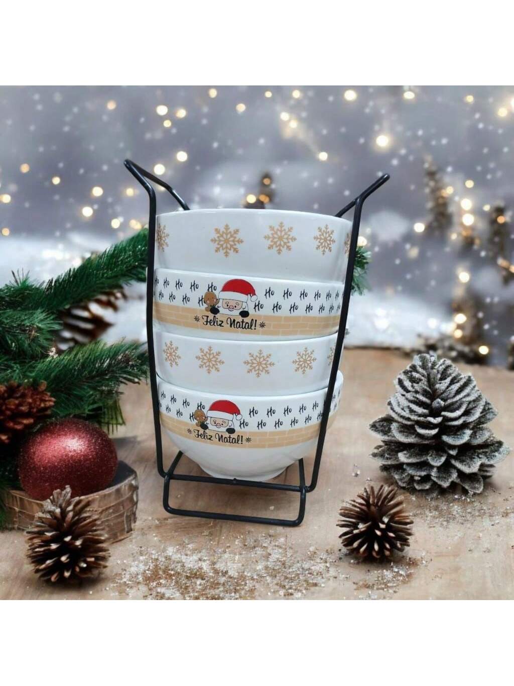 Kit Jogo 4 Tigelas Porcelana Cumbuca Bowl...