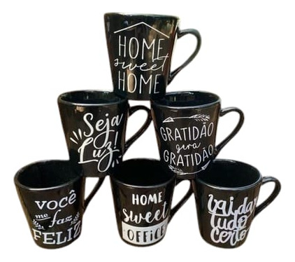 Jogo 6 Caneca Tulipa Café Chá Porcelana P...