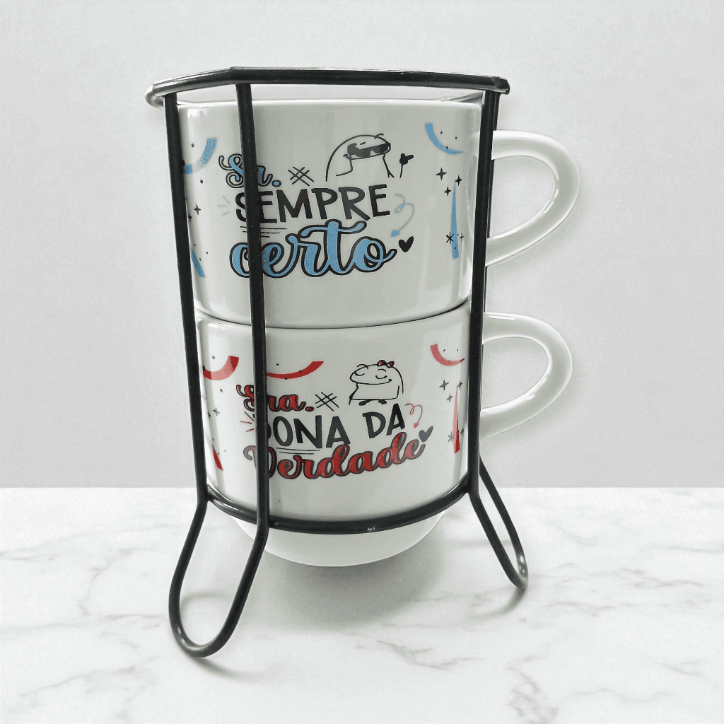 Kit 2 Xícaras 200ml Empilháveis com Supor...