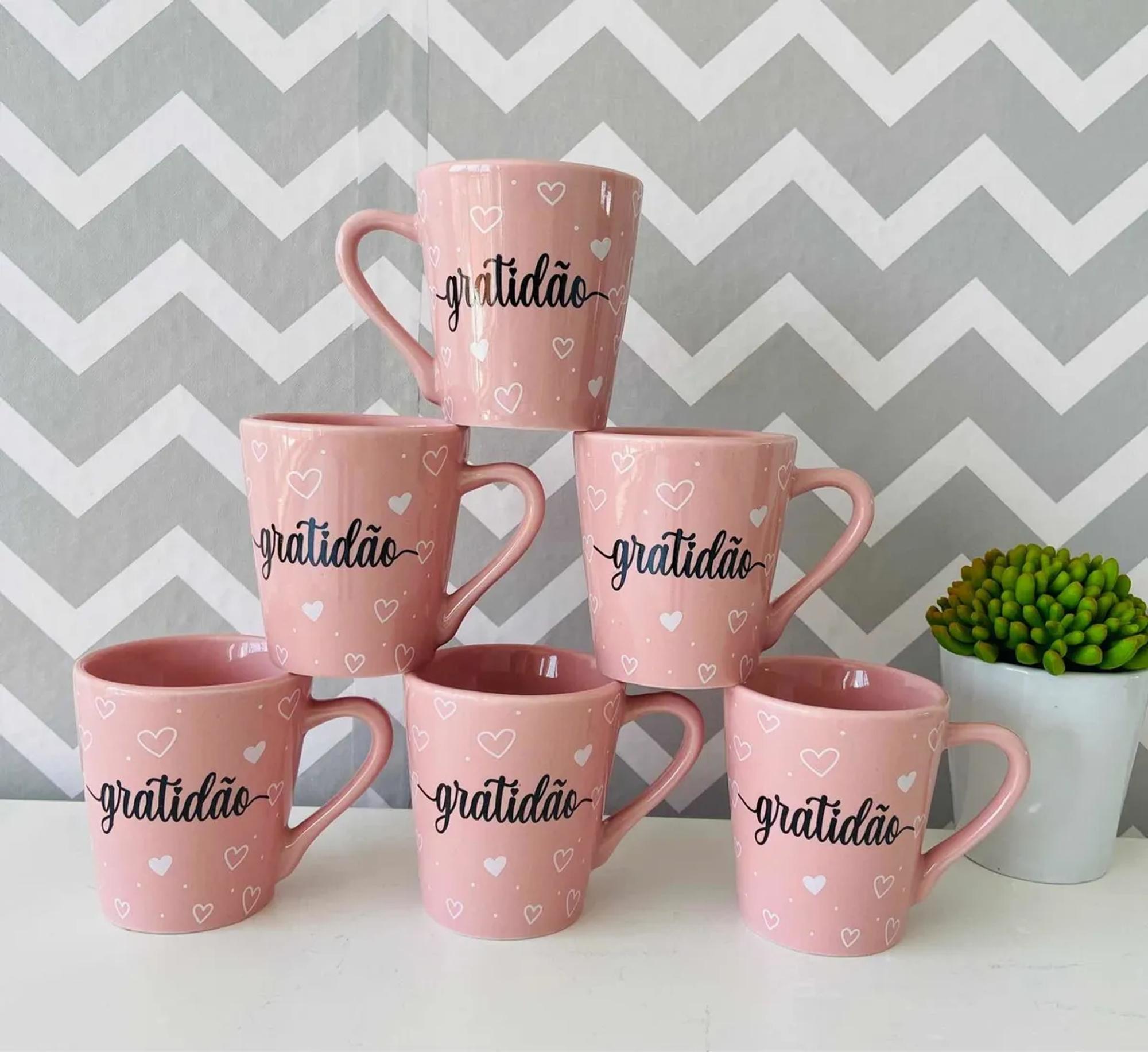 Jogo 6 Xícaras Canecas Porcelana Café Chá...