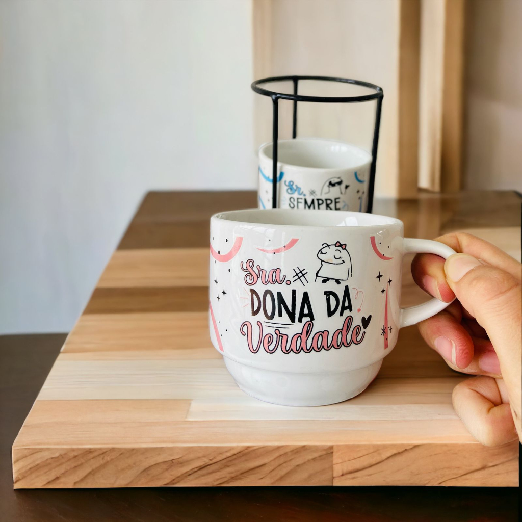 Kit 2 Xicaras Porcelana Chá Café Flork C ...