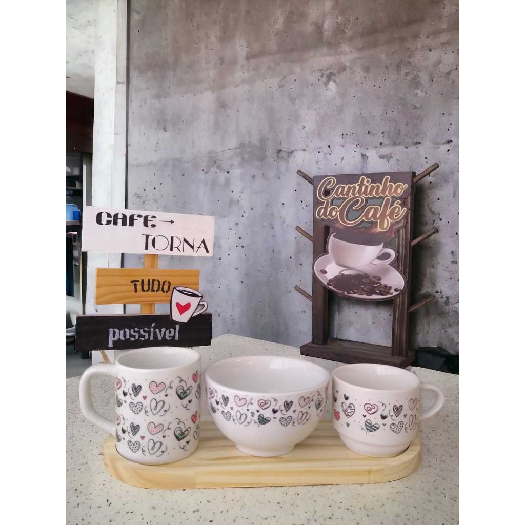 Jogo de Xícara Chá Caneca Café e Tigela e...