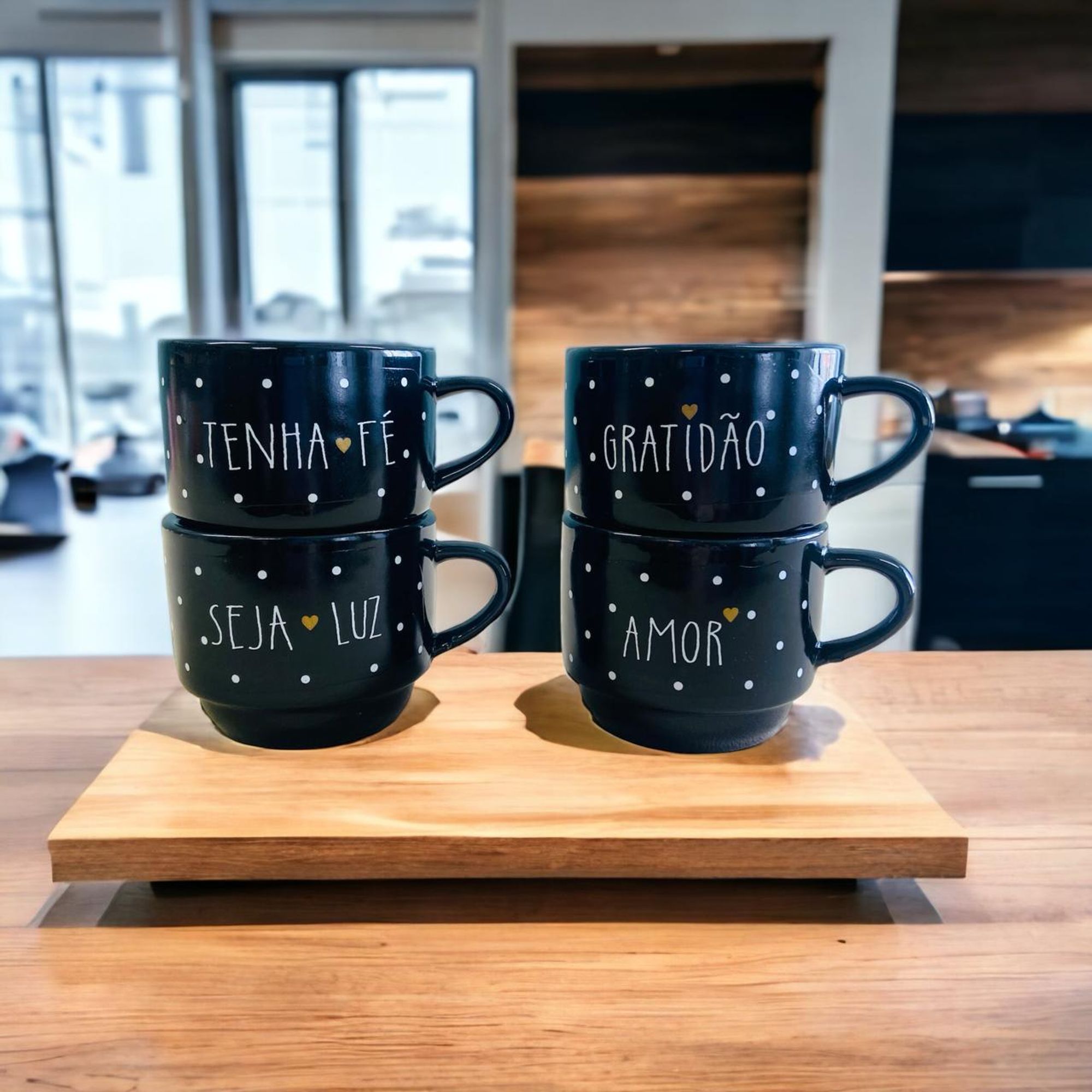 Jogo De Xícaras Café Chá Preta Com Suport...