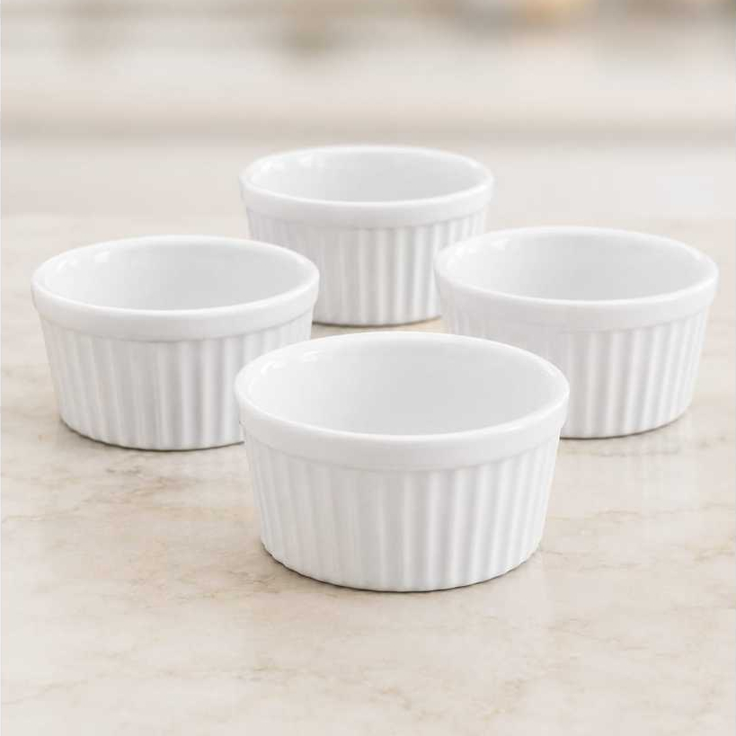 Kit Ramekins de Porcelana Branca canelad ...