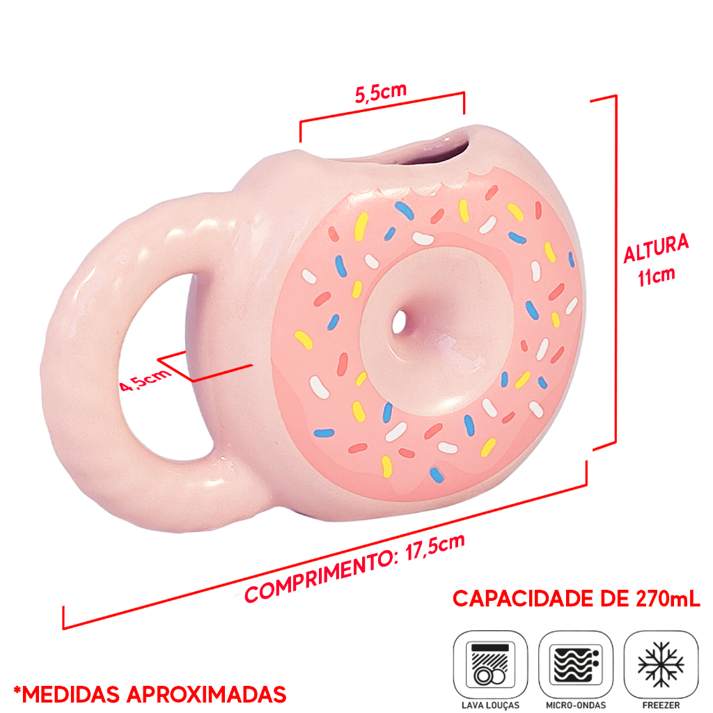 Caneca de Porcelana 3D Rosa Decorativa Do...