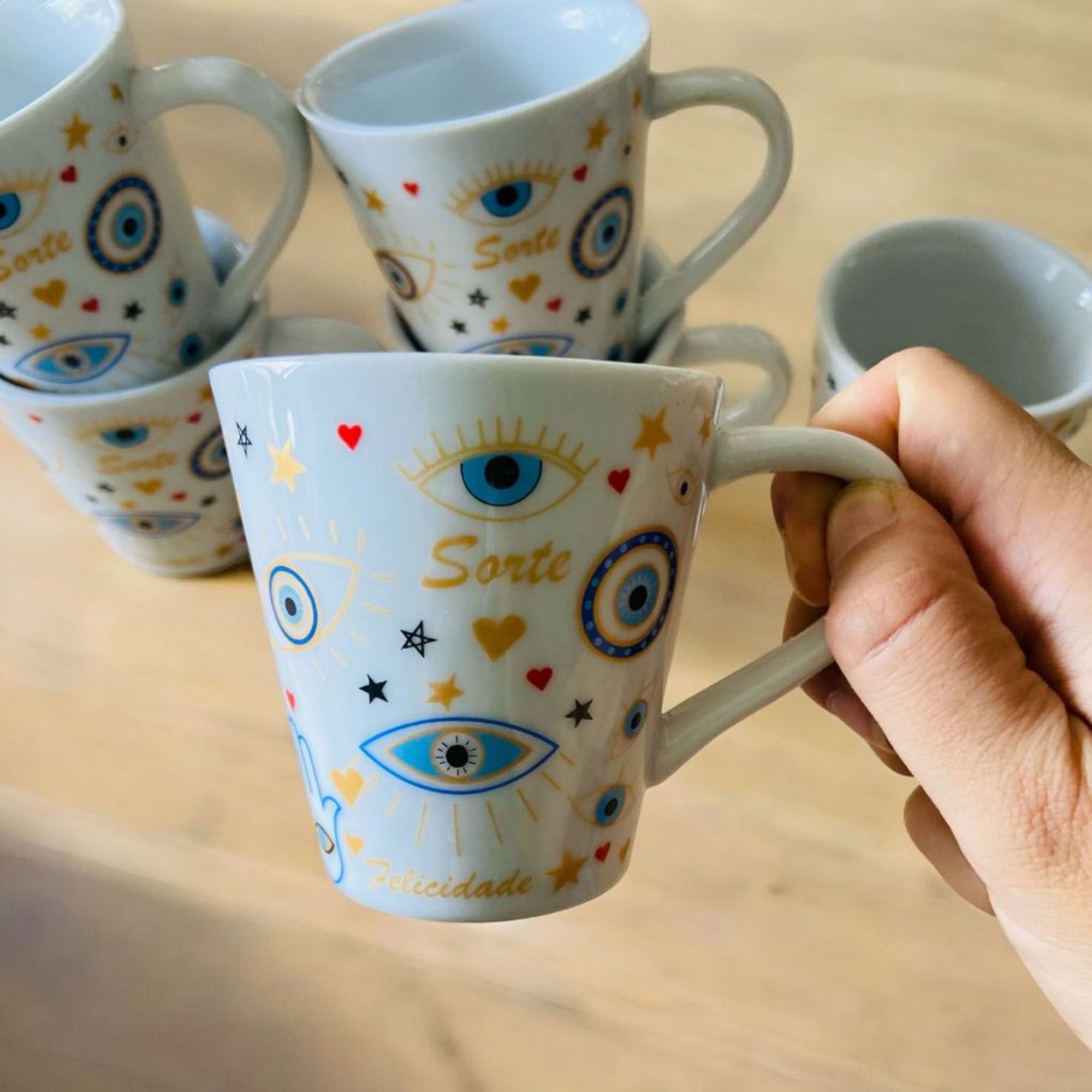 Jogo 6 Caneca Café Porcelana Branca Kit X...