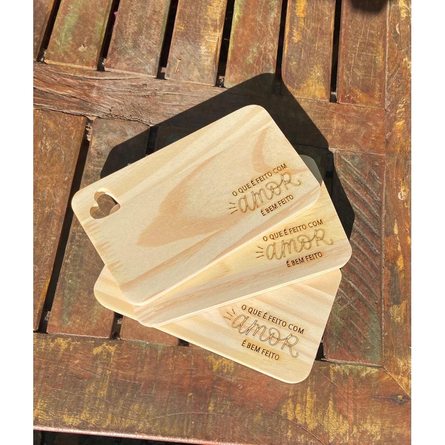 Kit 4 Tábuas Madeira Pinus Para Frios Pet...