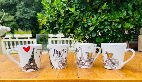 Jogo Kit 4 Xícaras /caneca Café Chá Porce...