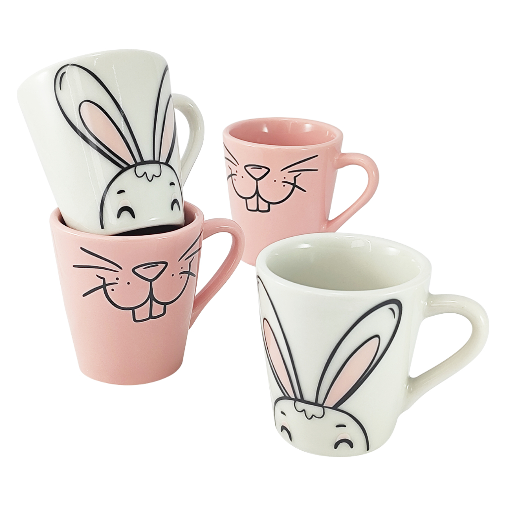 Jogo Kit 4 Xicaras 120ml Porcelana Cônica...