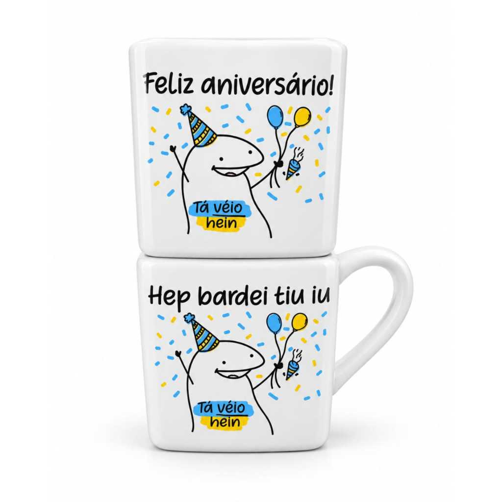 Caneca Quadrada 220ml em Porcelana Branc ...