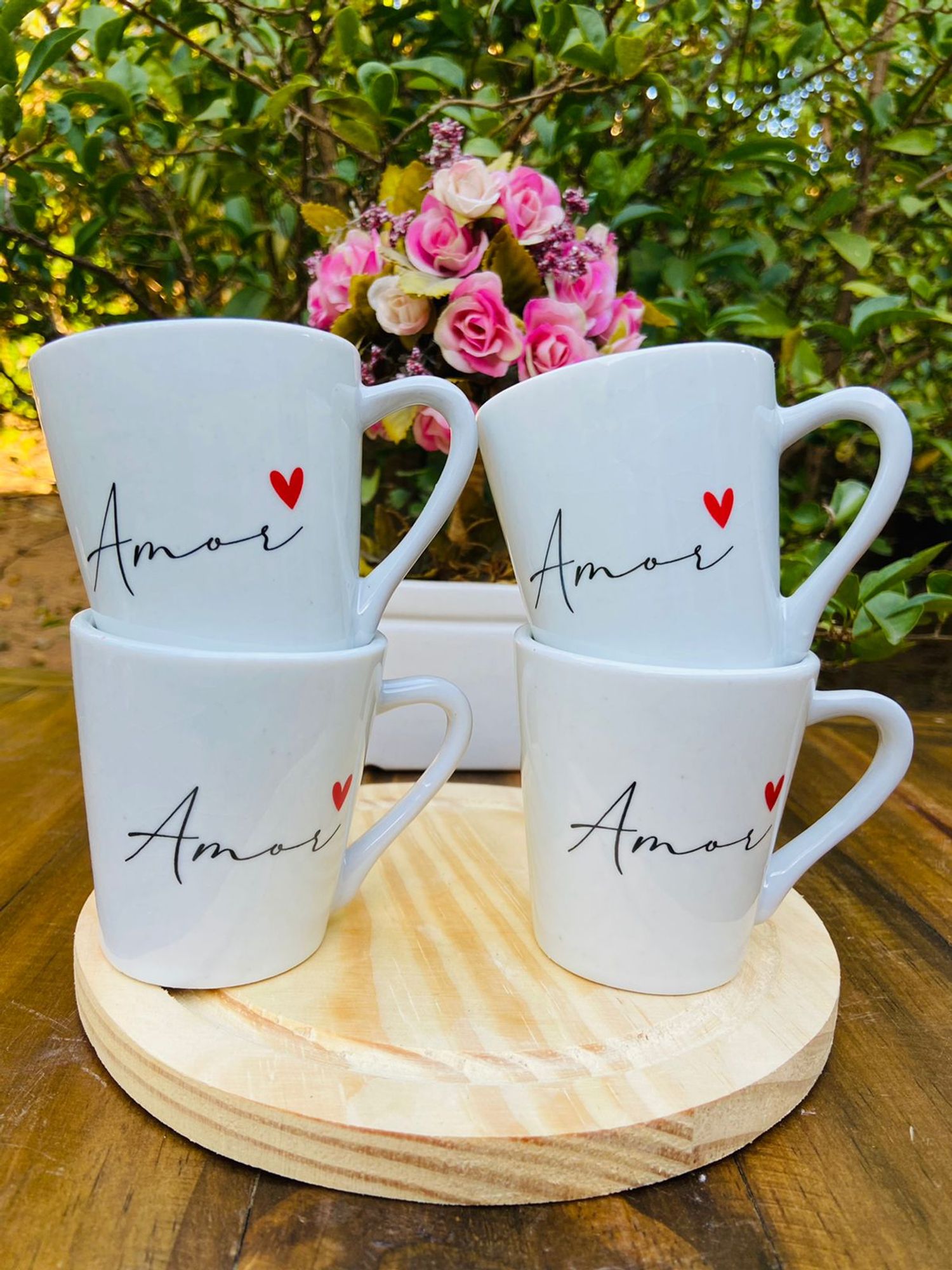 Jogo kit 4 xícaras canecas chá café porc ...