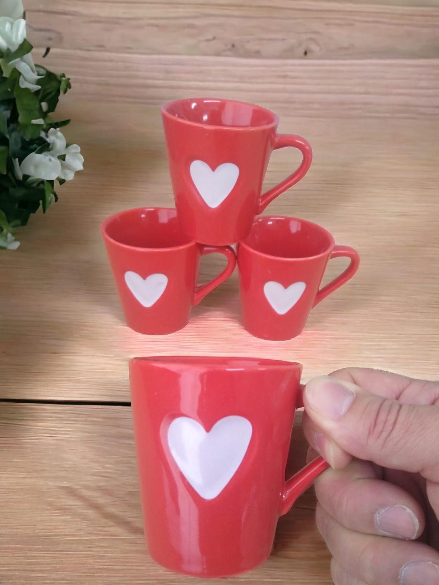 Jogo Kit 4 Canecas/ Xicaras Café Porcelan...