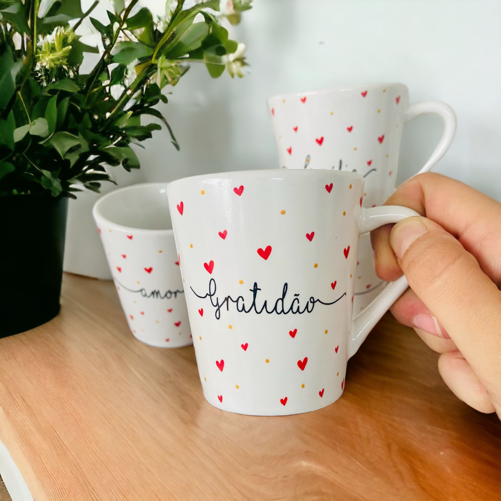 Kit 4 Xícaras 120ml Café Porcelana Branca...