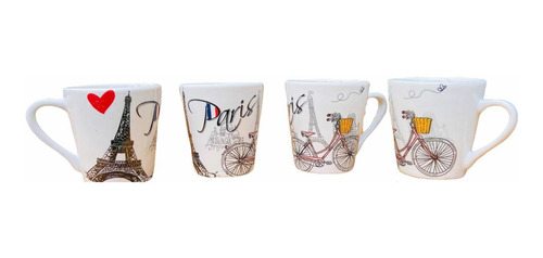 Jogo Kit 4 Xícaras /caneca Café Chá Porce...