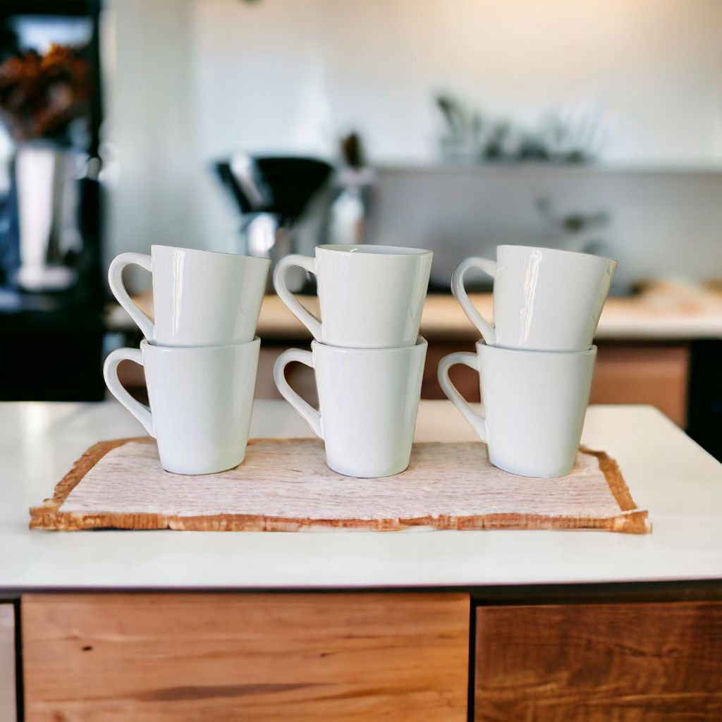 Jogo 6 Caneca Tulipa Café Porcelana Branc...