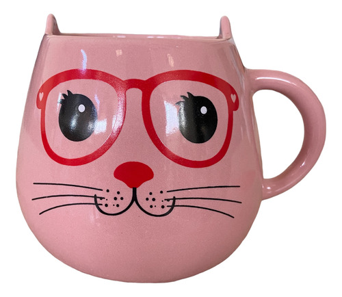 Caneca 3d Gato 500 Ml Porcelana Rosa Deco...