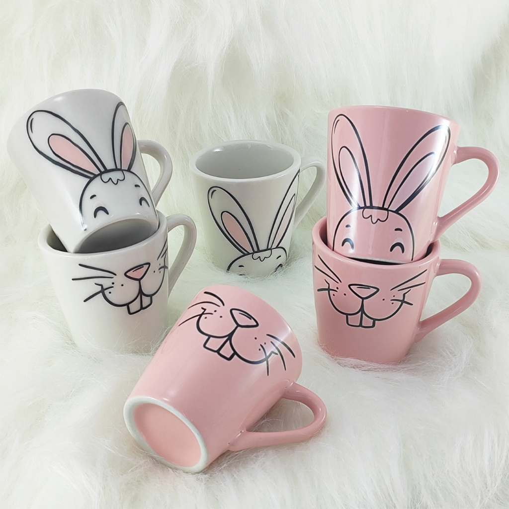 Jogo Kit 6 Xicaras Porcelana Cônica Tulip...