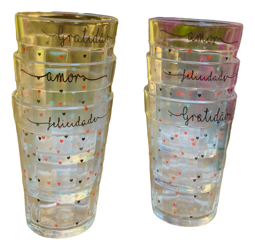 6 Copo Americano 190 Ml Decorado Kit Copo...