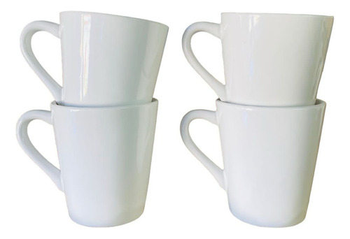 Jogo 4 Caneca Tulipa Café Porcelana Branc...
