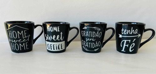 Jogo 4 Xicaras Café  Porcelana Decorada C...