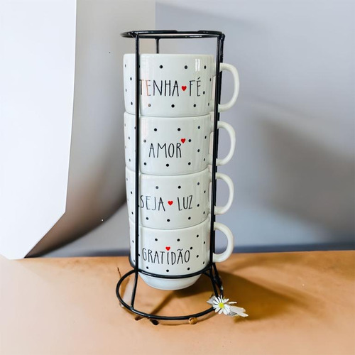 Jogo De Xícaras Café Chá Branca Com Supor...