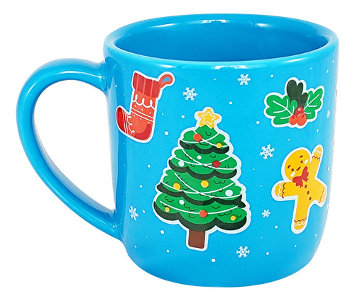 Caneca Porcelana Natal Club Azul 350ml Es...