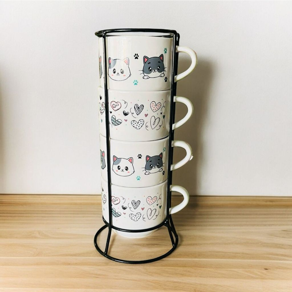 Jogo De 4 Xícaras Café Chá Porcelana Com ...