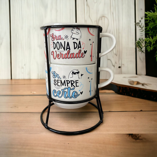 Kit 2 Xicaras Porcelana Chá Café Flork Ca...