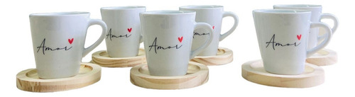 Kit 6 Xicaras/canecas Porcelana Branca C/...