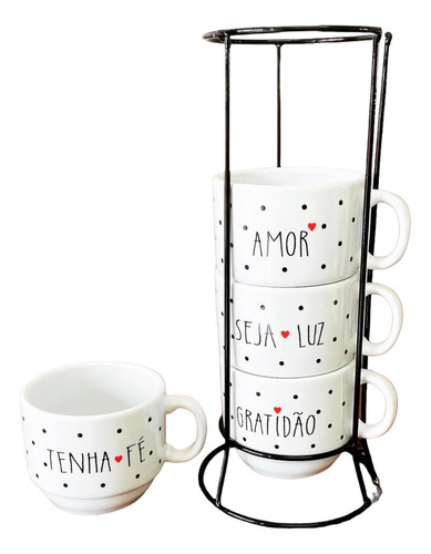Jogo De Xícaras Café Chá Branca Com Supor...