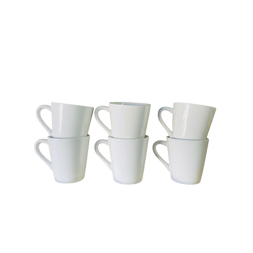 Jogo 6 Caneca Tulipa Café Porcelana Branc...