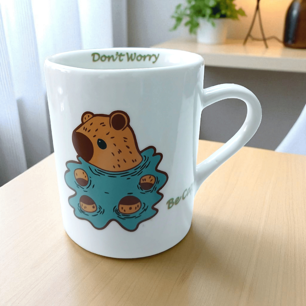 Caneca De Porcelana 300ml Capivara Fofa  ...