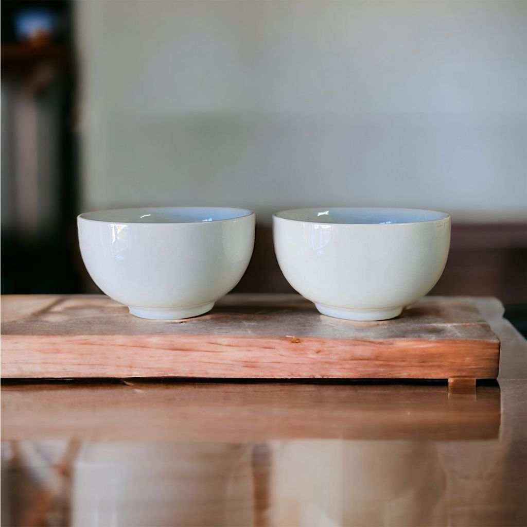 Kit Cumbuca Porcelana Branco 440ml 2 Peça...