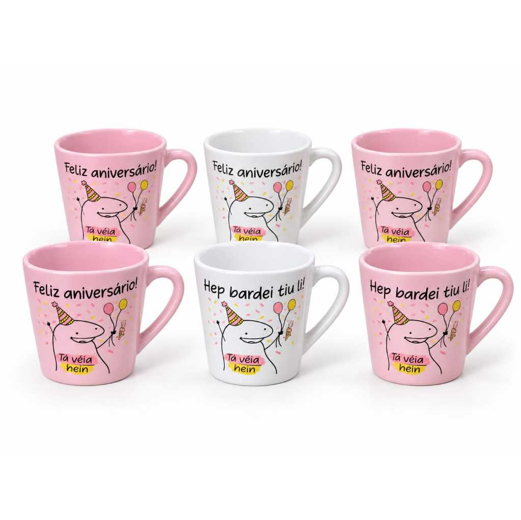 Jogo 6 Xícaras/ Caneca Café Chá Porcelan ...