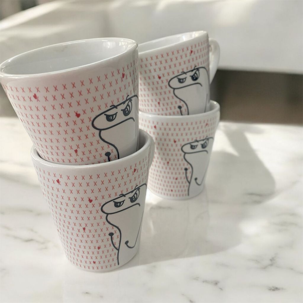 Jogo 4 canecas decoradas Estressada Flork...