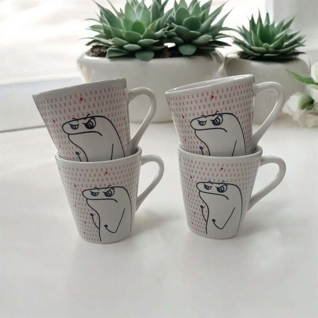 Jogo 4 canecas decoradas Estressada Flork...