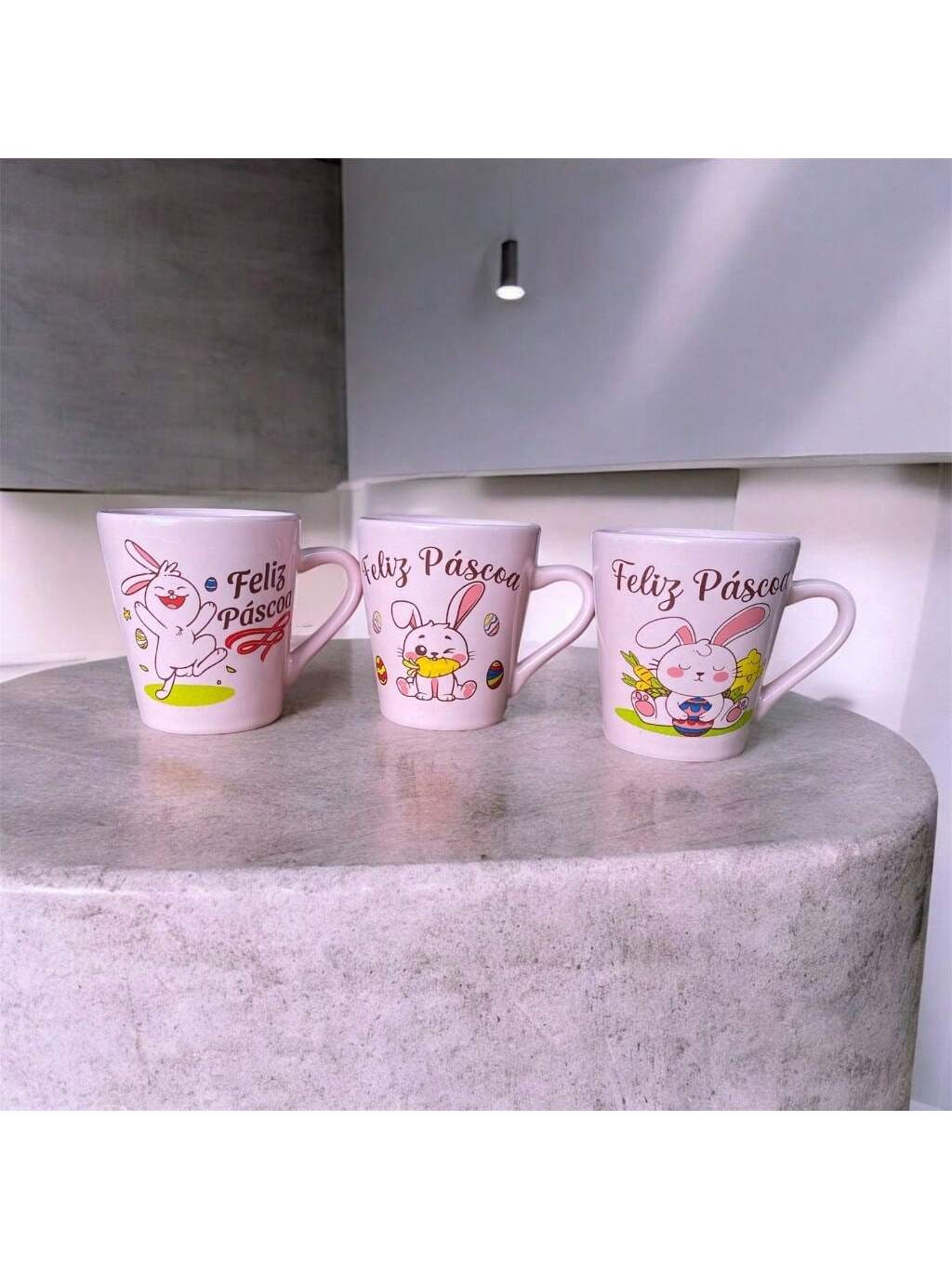 Jogo/ Kit 3 Xicaras Cônica Tulipa Páscoa ...