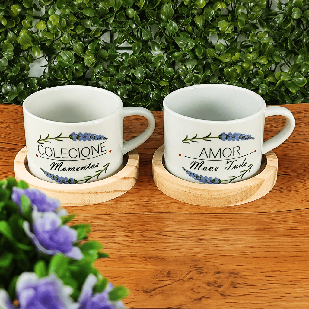 Kit  2 Xicaras / Canecas Porcelana Branca...