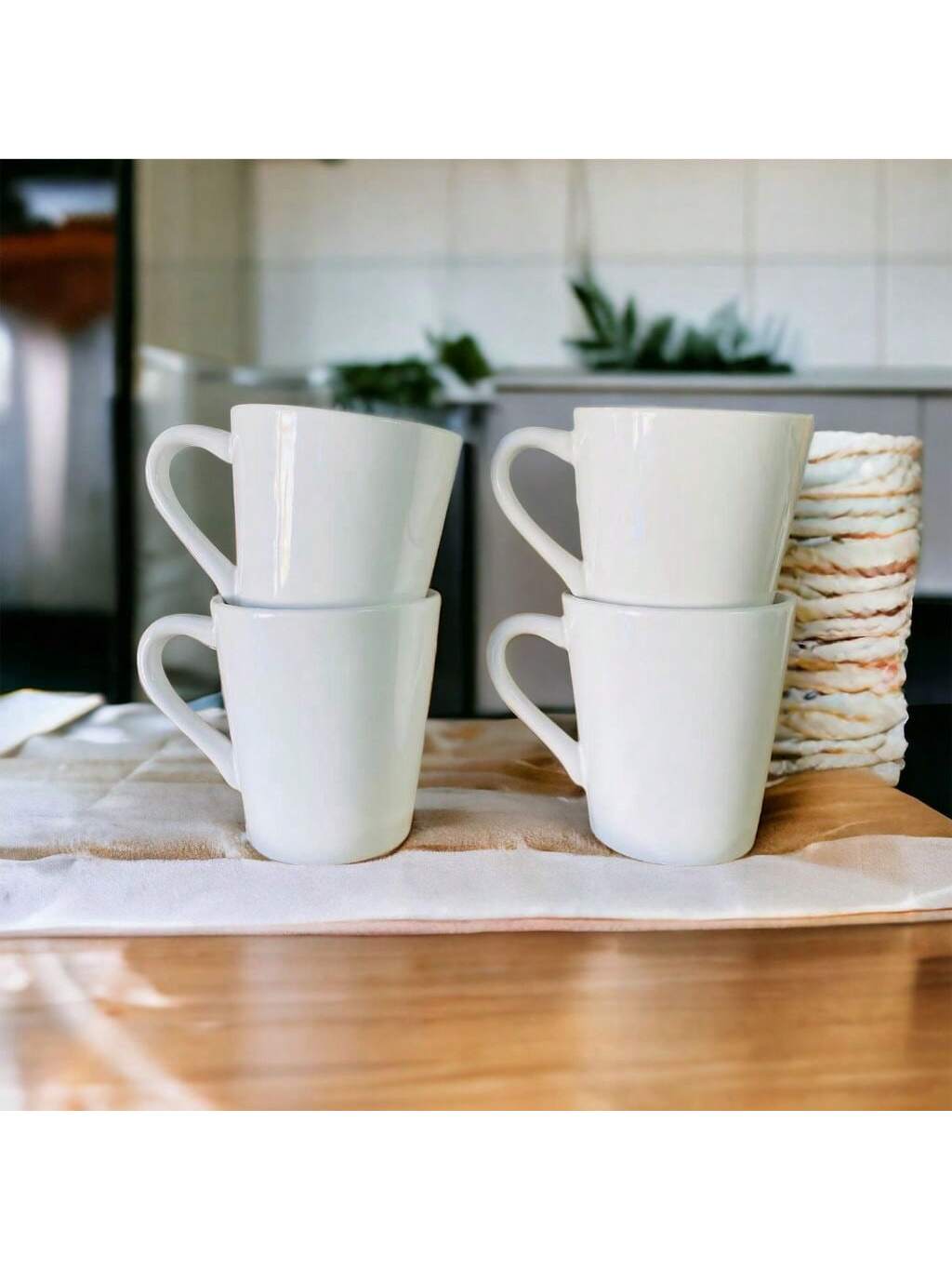 Jogo 4 Caneca Tulipa Café Porcelana Bran ...