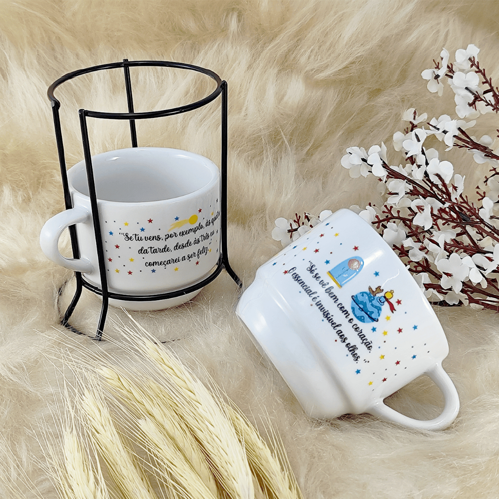 Kit 2 Xícaras Porcelana Pequeno Príncipe ...