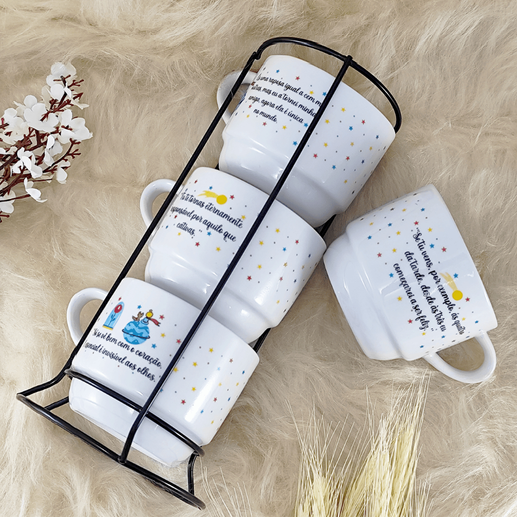 Kit 4 Xícaras Porcelana Pequeno Príncipe ...