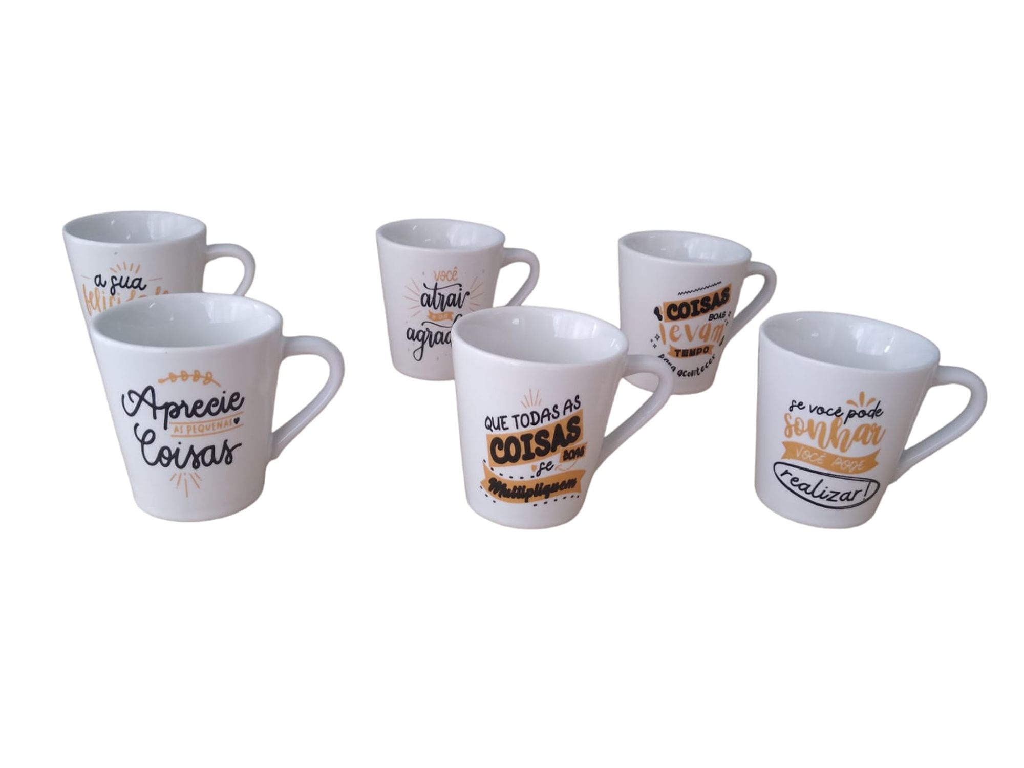 Jogo 6 Caneca Tulipa Café Porcelana Branc...