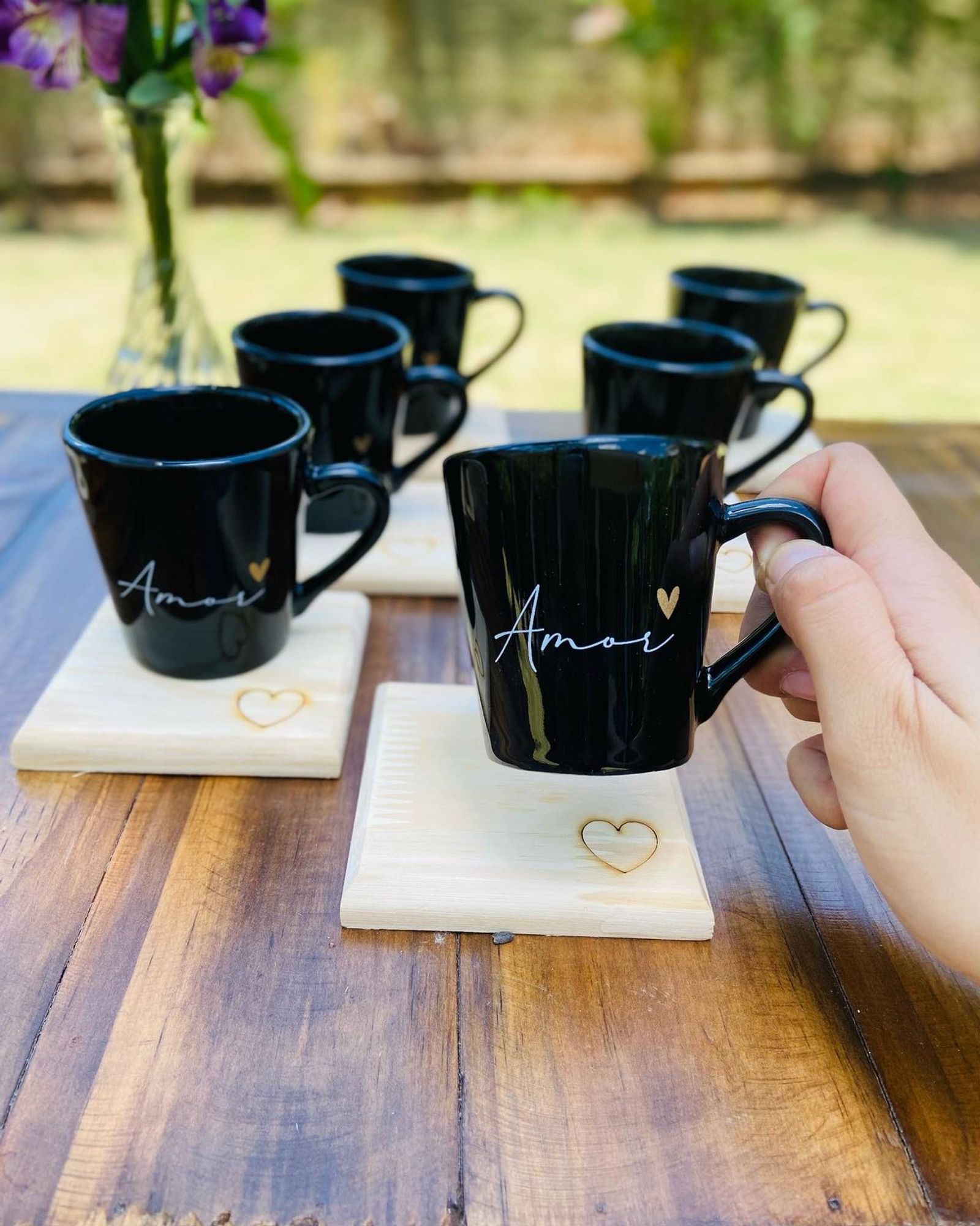 Kit Jogo 6 Xicaras / Canecas Porcelana Pr...